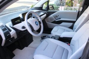 bmw, bmwi3, car wallpapers, i3, car, automobile, ev, electric, sedan, interior, blue car, blue interior