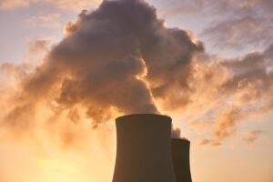 nuclear power plant, cooling tower, water vapor, clouds, heaven, sunrise, mood, industry, nuclear power, nature, energy, power supply, technology, nuclear reactor, power plant, high voltage