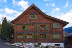 house, building, architecture, facade, shingles