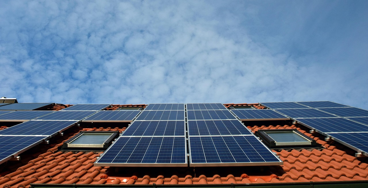 solar system, roof, power generation, solar power, solar cells, energy, nature, electricity, house, solar energy, solar panel, energy transition, blue, renewable, housetop, technology, environmentally friendly, electricity generation, heaven, clouds, sun, roof tiles, roof panels