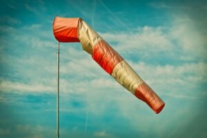 wind sock, pole, sky, air bag, weather, striped, wind direction, wind speed, wind direction indicator, wind direction sensor, nature, wind indicator, wind