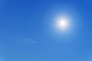 sun, sky, blue, sunlight, sunbeam, sun rays, atmosphere, warm, hot, summer, blue sky, clear sky, nature, daylight, day
