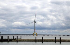 windmill, wind power, sea, offshore, energy, ecology, environmental engineering, nature, north sea, power generation, wind turbine, blue, rotor blades, rotor, clouds, landscape, wing, wind energy, pinwheels, wind