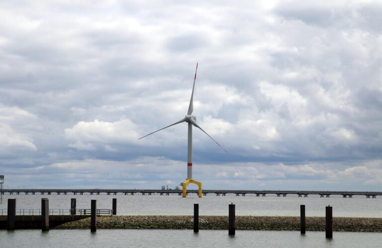 windmill, wind power, sea, offshore, energy, ecology, environmental engineering, nature, north sea, power generation, wind turbine, blue, rotor blades, rotor, clouds, landscape, wing, wind energy, pinwheels, wind