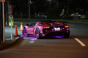 tokyo, night, lamborghini, street car, lighting, at night, streets, neon, pink, tuning, city, light, urban, style, eve, automobile, traffic, lamborghini, lamborghini, lamborghini, lamborghini, lamborghini