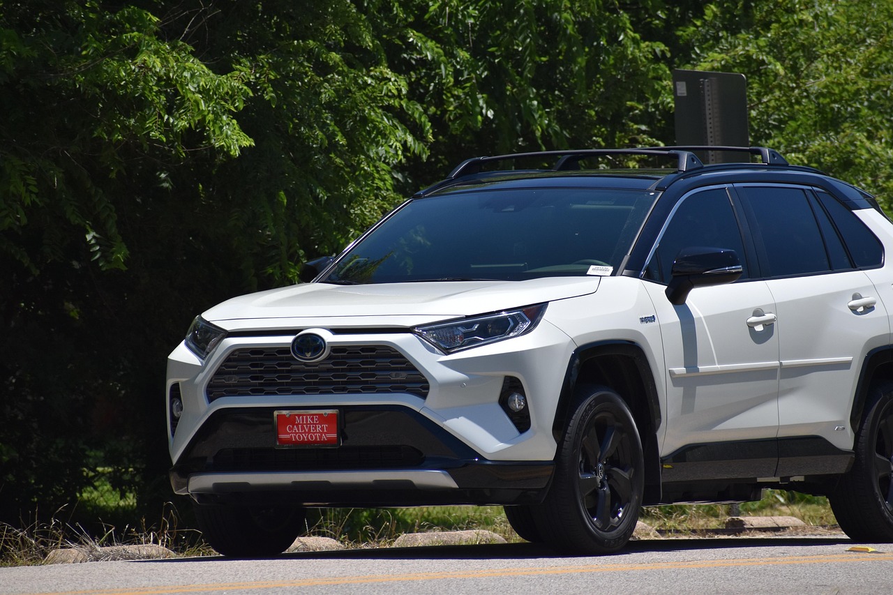 toyota rav 4, hybrid, crossover, suv, technology, nature, travel, car wallpapers, road-trip, driving, car, vehicle, highlander, drive, white, black, trees, backgrounds, fast, speed