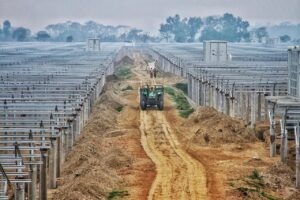 solar panels, nature, excavator, machinery, pathway, trail, plant, bangladesh