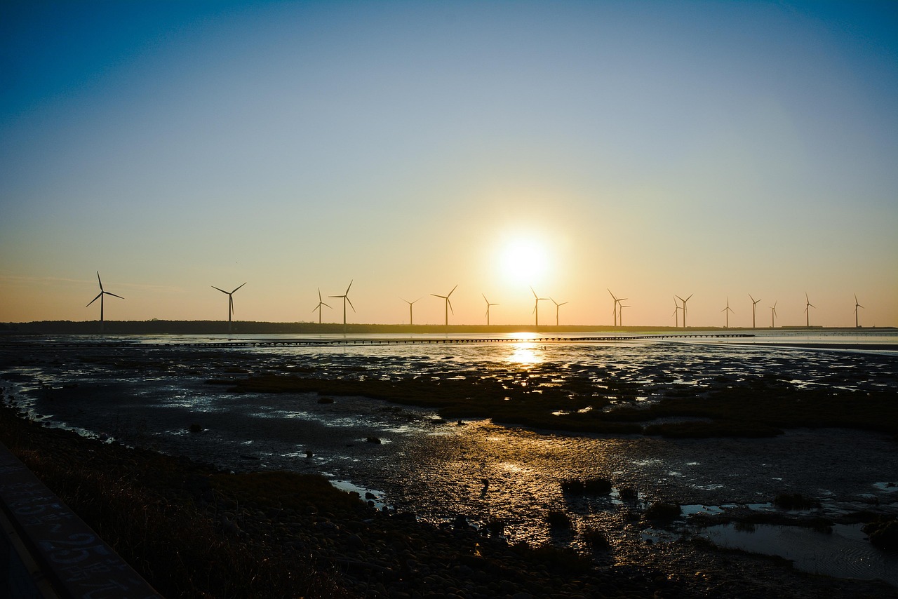 sunset, windmill, nature, taiwan, dusk, landscape, wind, sky, countryside, energy, clean energy, technology, power, electricity, green, environment, sustainable, country, renewable