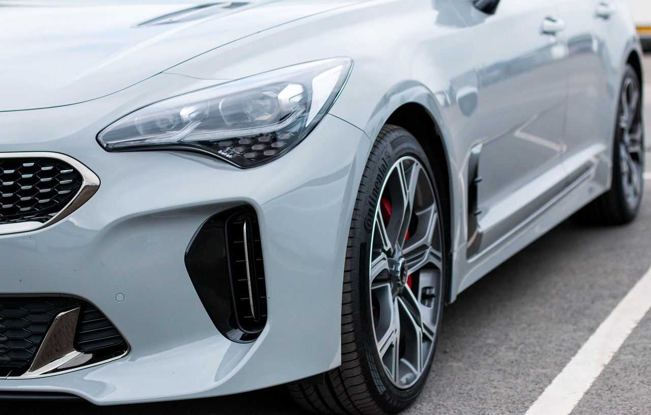 kia stinger gt, car, wheel, vehicle, auto, transportation, car wallpapers, automobile, transport, drive, road, motor, tire, speed, design, automotive, technology, sport, machine, modern, blue car