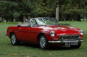antique car, mg, old car, automobile, red, sports car, england, classic, convertible