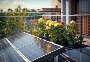 ai generated, balcony, power station, solar system, photovoltaic, solar, energy generation