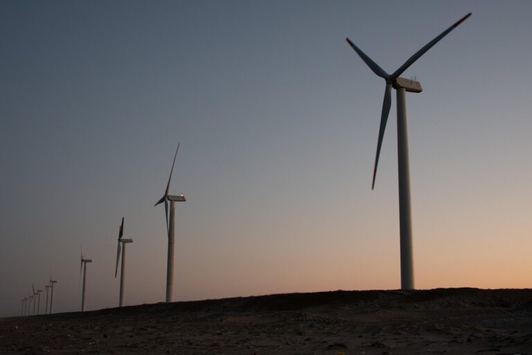 windmill, wind farm, sunset, nature, wind turbines, wind power station, wind power plant, landscape, countryside, wind-power generation, renewable energy, dusk, evening