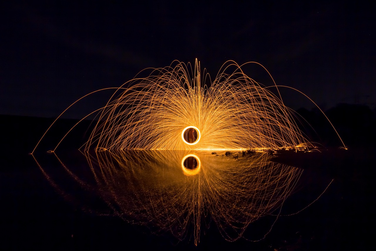 sparks, steel wool, light painting, light, spinning, long exposure, steel wool photography, fire, glow, reflection, night, dark, fire, fire, fire, fire, fire